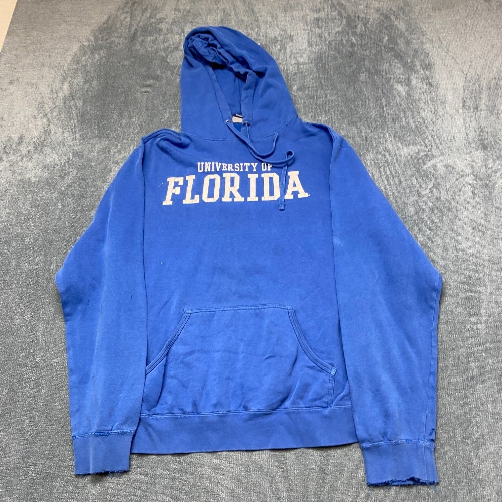 Y2K University Of Florida Hoodie Mens Large Blue Drawstring